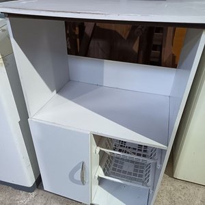 Mueble Organizador Blanco para Microondas con Cestas - imagen 7