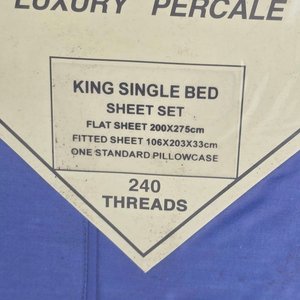 Juego de Sábanas Garden Australia Luxury Percale Azul 240 Hilos King Single - imagen 2