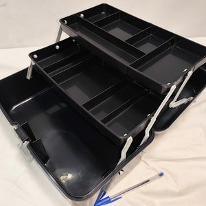 Valija Multiuso Negra con Bandejas Rebatibles para Pesca o Herramientas - imagen 4