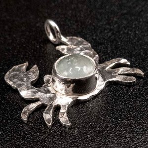 Colgante de Plata 950 con Aguamarina en Forma de Cangrejo - imagen 2