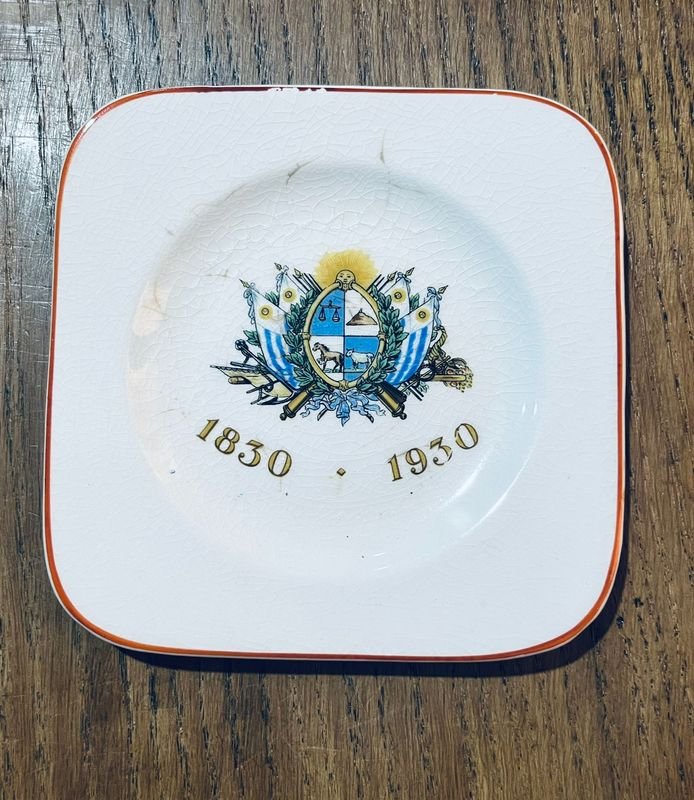 Platillo del Centenario 1830-1930, porcelana inglesa sellada - imagen 2
