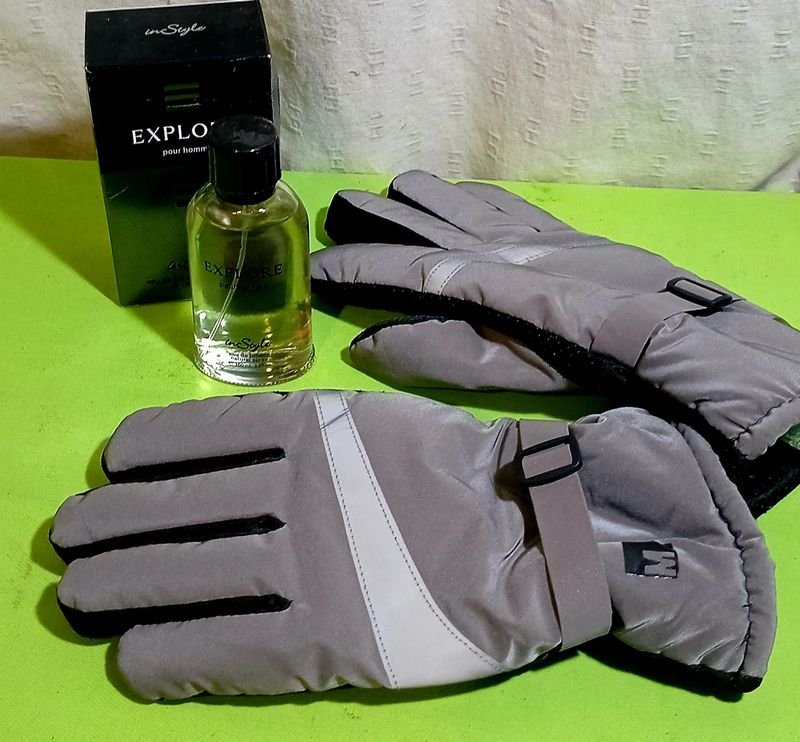 Guantes de Moto y Perfume "Explore" para Hombre