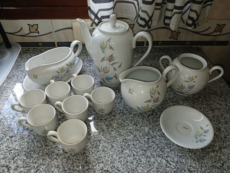 Juego de Café Olmos Blanco con Flores Multicolor - 12 Piezas
