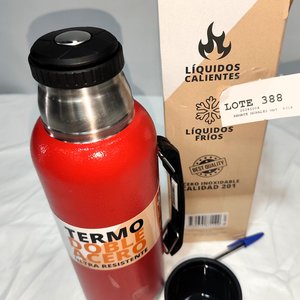 Termo Tipo Americano Rojo "Lyss" Doble Acero, Tapa Vertedora - imagen 1