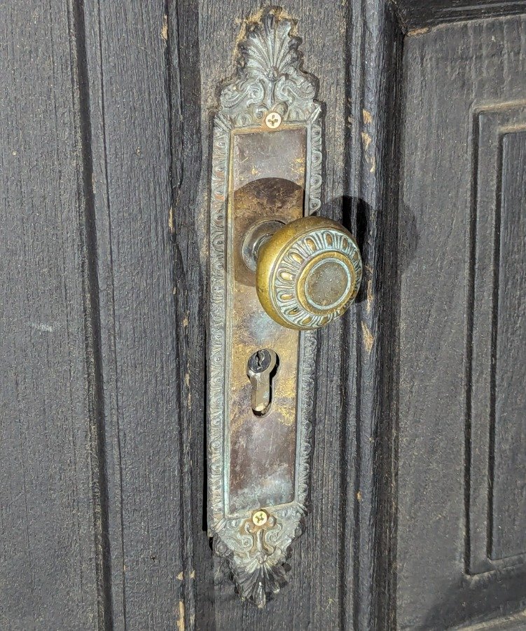 Puerta arqueada de madera con panelado en cedro y marco de pinotea - imagen 4