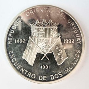 Lote anterior: Moneda de Plata Uruguaya 50.000 N$ 1991 "Encuentro de Dos Mundos"