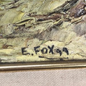 Óleo sobre Fibra "Ella Taylor Fox" con Marco de Madera Natural - imagen 4
