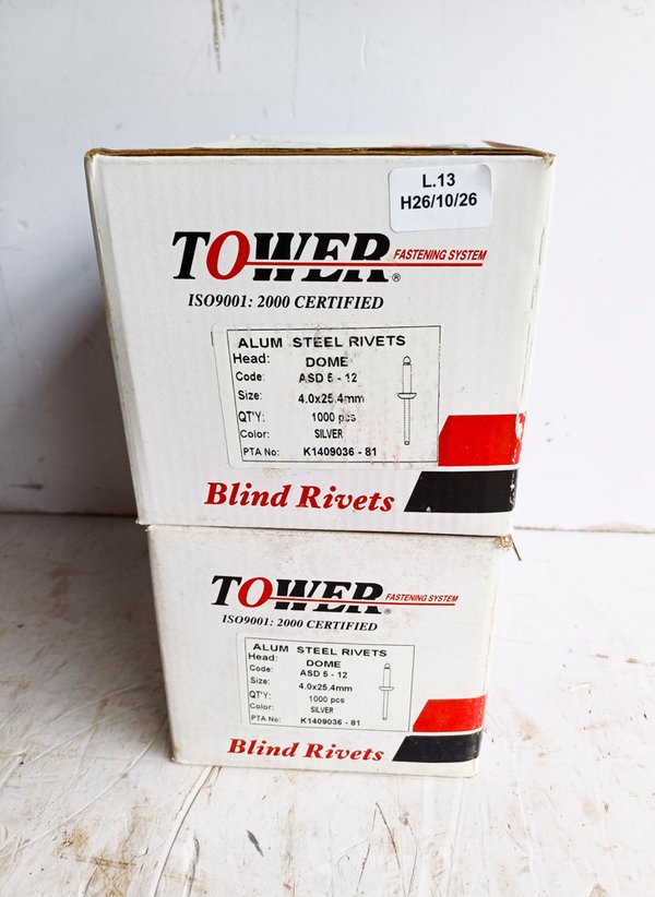 2000 Remaches Pop Tower Alum Steel Dome 4 x 25.4 mm - imagen 1