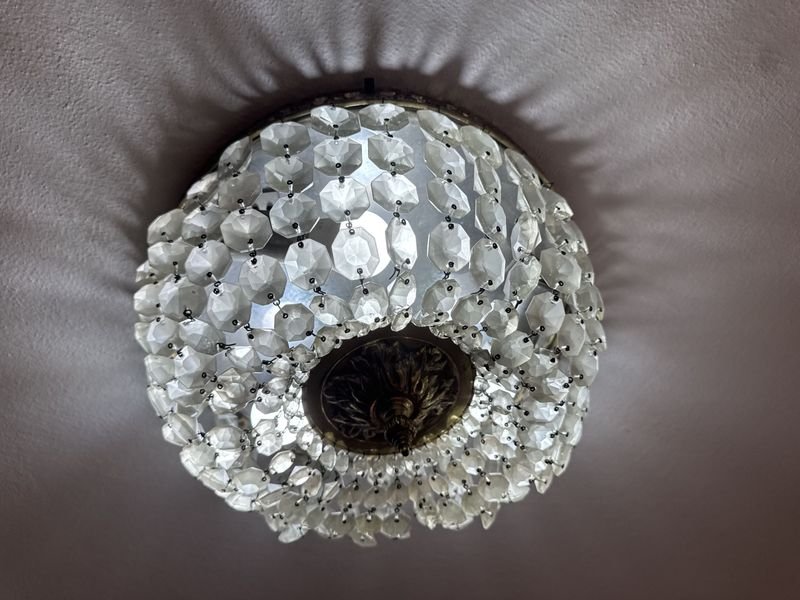 Colgante de techo en bronce y cristal - imagen 2