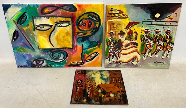 Pintura de arte contemporáneo 'Candombe Feria' por Maria Vazquez y Alvaro Gutierrez