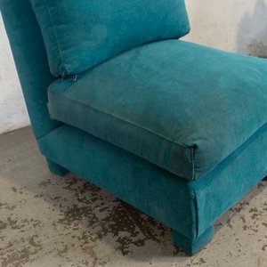 Par de Módulos Tapizados en Tela Turquesa con Almohadones - imagen 2