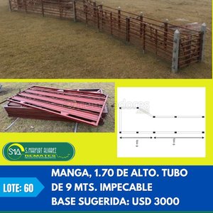 Lote siguiente: Lote de 60 Tubos Metálicos para Manga Ganadera