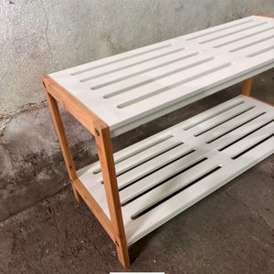Zapatera Estantería de Bambú Blanca 2 Niveles - imagen 4