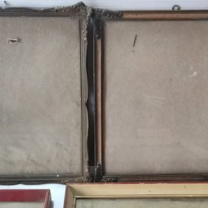 Lote de Marcos Antiguos con Vidrio y Espejo de Hierro - imagen 3