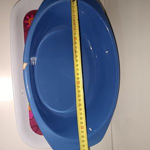 Fuente Ovalada Azul con Dos Tazas y Bandeja Decorada - imagen 5