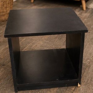 Mesa Auxiliar Negra con Estante Inferior de MDF - imagen 2