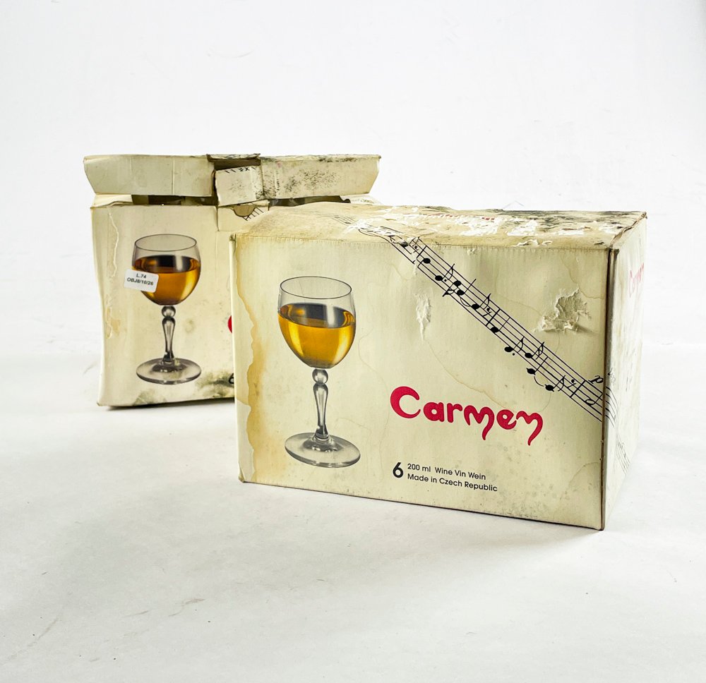 Doce Copas de Vino "Carmen" Bohemia Crystalex Checoslovaquia