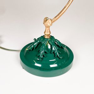 Lámpara de Escritorio Verde con Base de Bronce y Chapa - imagen 3
