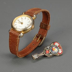 Reloj de Pulsera Quartz para Dama y Prendedor Guitarra Millefiori - imagen 2