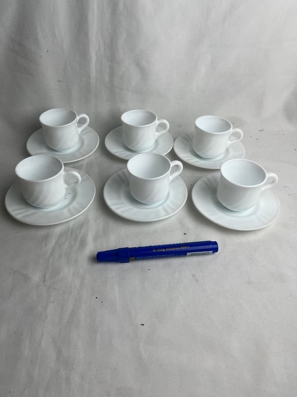 Tazas de café cerámicas blancas con tapa - imagen 2