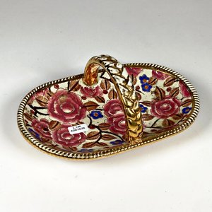 Lote siguiente: Centro de Loza Bosch con Asa y Flores - Made in Belgium