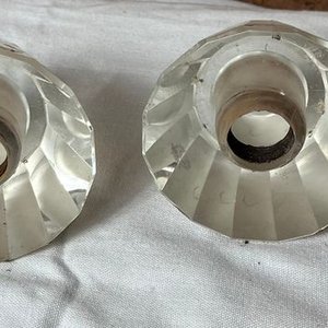 Par de Veladores de Vidrio Facetado - imagen 4