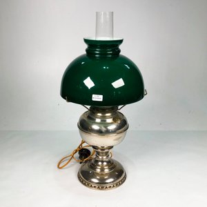 Lámpara de Mesa Vintage Metal y Vidrio Opalino Verde 52 cm - imagen 2