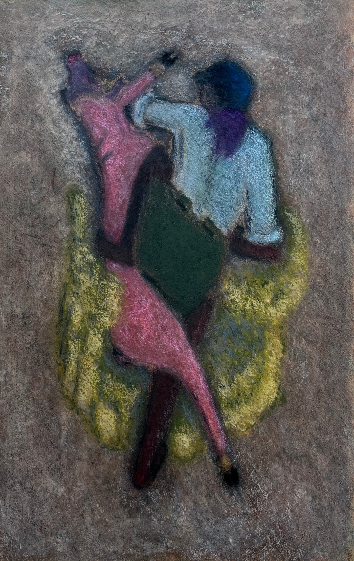Obra "Tarea de campo" de José Cuneo, pastel sobre papel