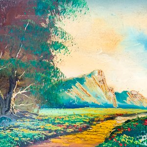 Cuadro al óleo "Paisaje Campestre" firmado H. Veloz - imagen 2