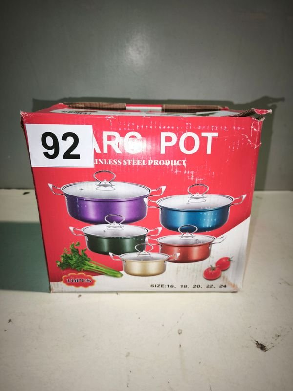Juego de 5 Ollas de Acero Inoxidable con Tapas de Vidrio - imagen 1