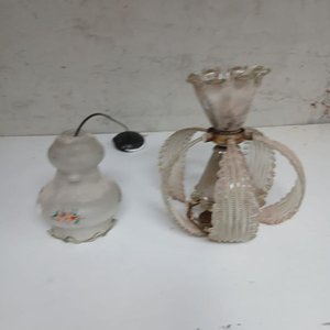 Colgante de Opalina con Flores y Colgante de Vidrio Estilo Hoja - imagen 1