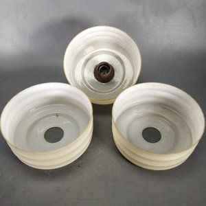Lote de 3 pantallas de opalina antiguas para lámpara - imagen 5
