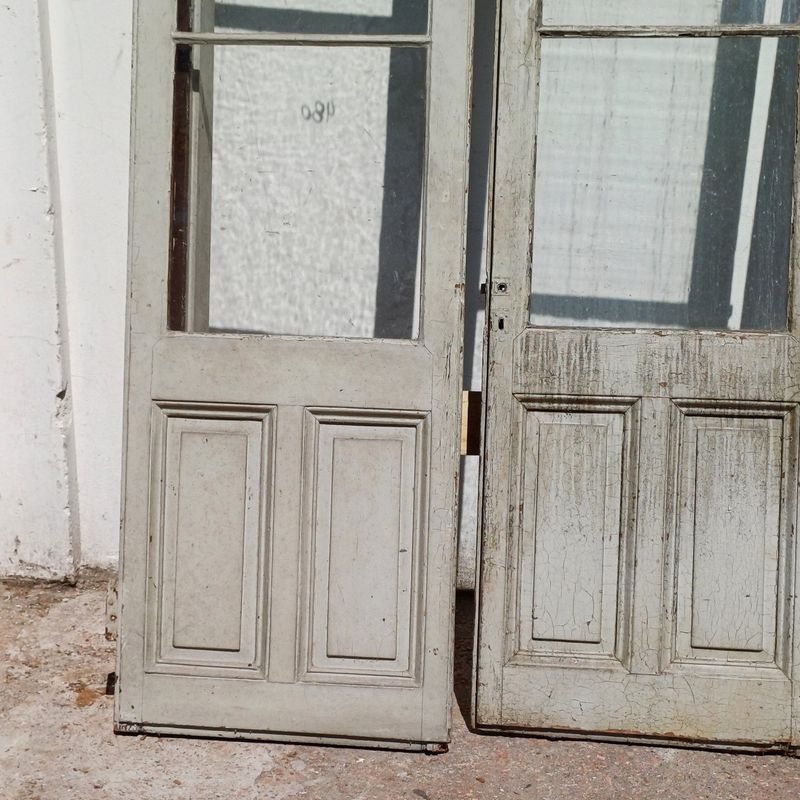Puerta de cedro con vidrio y marco, excelente condición - imagen 12
