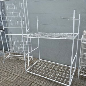 4 Exhibidores de Hierro Blancos Plegables con Ganchos - imagen 8