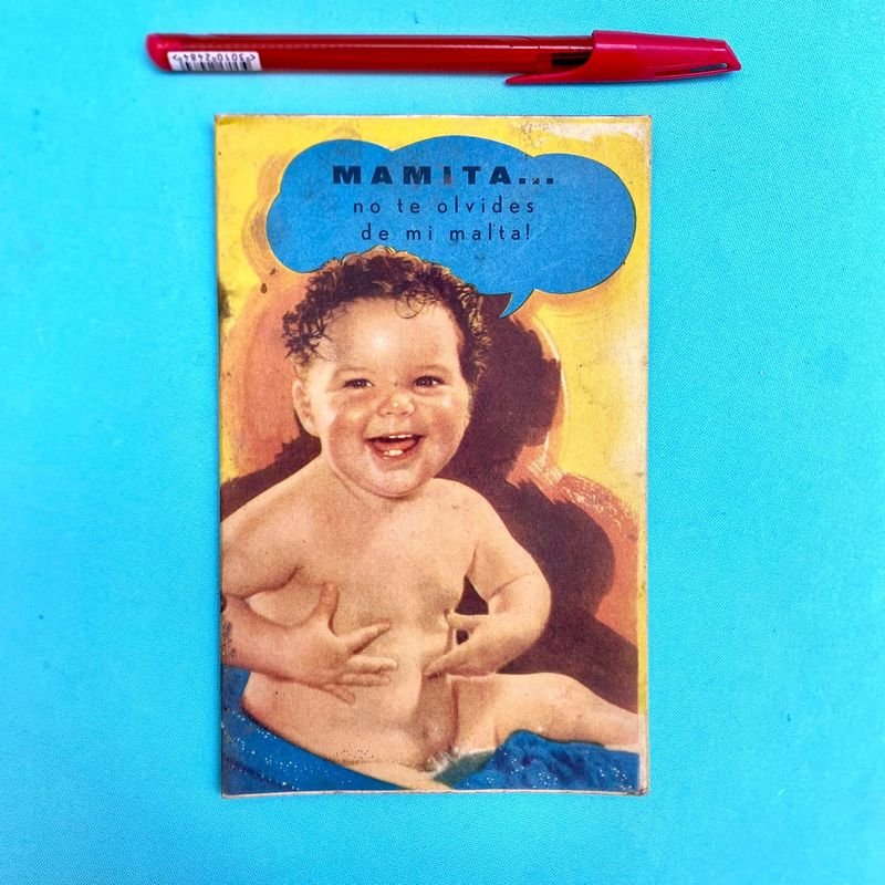 Cuaderno de Crecimiento Malta Montevideana Publicidad Vintage Mediados Siglo XX