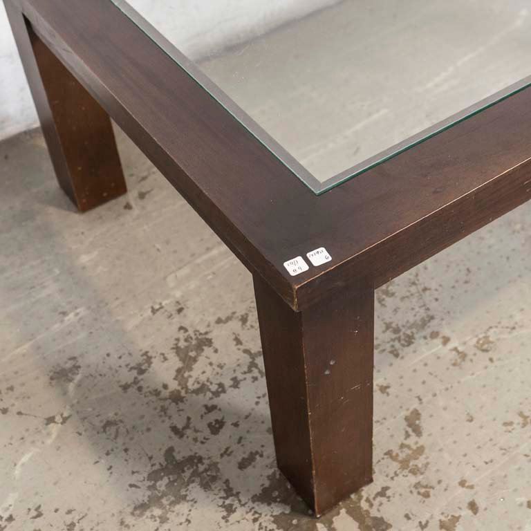 Mesa de living de madera con tapa de vidrio - imagen 2