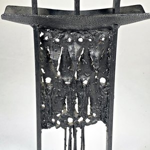 Candelabro de Hierro Forjado Negro para Tres Velas - imagen 2