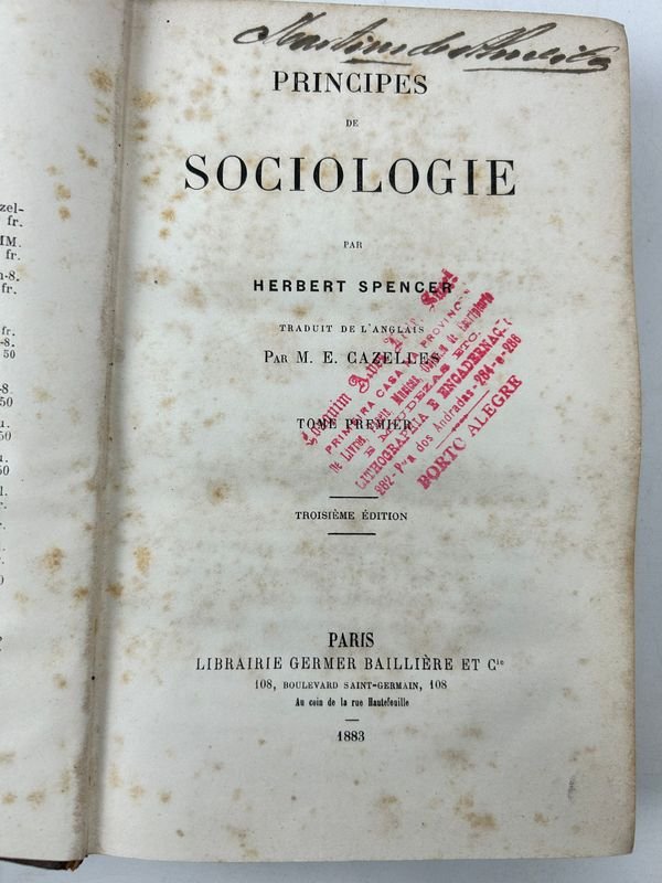 Libros de Sociología de Herbert Spencer - Edición de 1883 - imagen 2