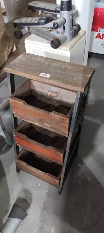 Verdulero de Hierro y Madera con 3 Cajones