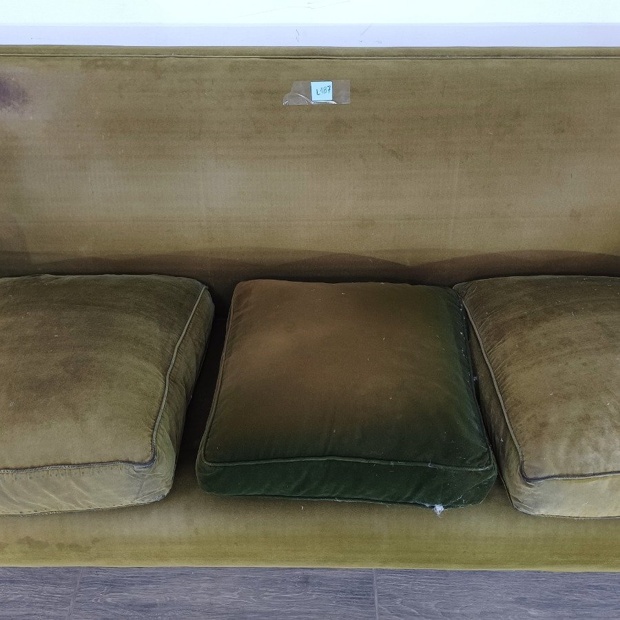 Sillón de 3 cuerpos de terciopelo y madera - imagen 4