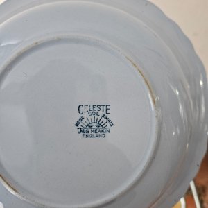 Sopera, Bowl y 5 Platillos de Loza Inglesa Celeste - imagen 6