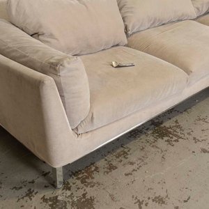 Sofá Modular en L Beige con Patas Cromadas - imagen 2