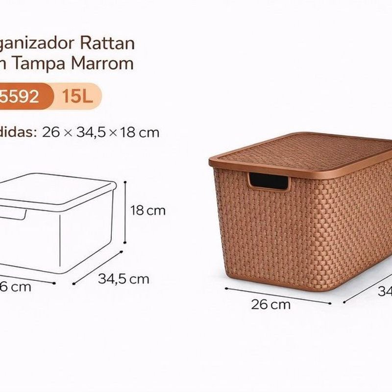 Caja Rattan 15 lts - Accesorios para Hogar - imagen 2