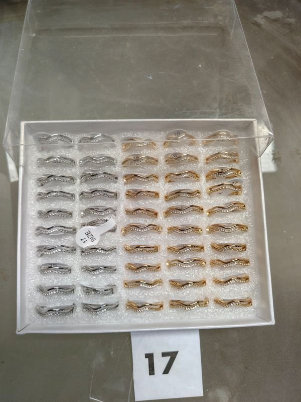 Set de 50 Anillos Acero Inoxidable Color Plata y Oro