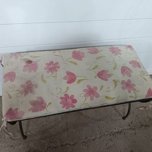 Banco de Hierro con Tapizado Floral - imagen 2