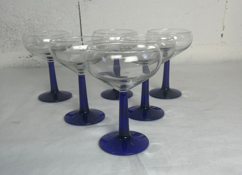 Juegos de copas de vidrio azul - imagen 9