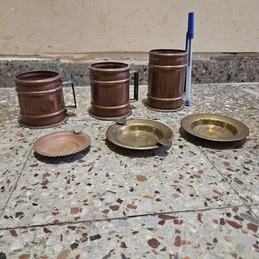 Lote de Ceniceros y Centros de Mesa en Cobre y Bronce