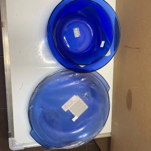Lote de Fuentes y Bowls de Vidrio Azul: Cristalerías Uruguay y Duralex Brasil - imagen 1