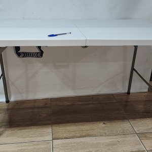 Mesa Plegable Blanca de PVC para Exterior con Estructura Metálica - 120x60cm - imagen 3