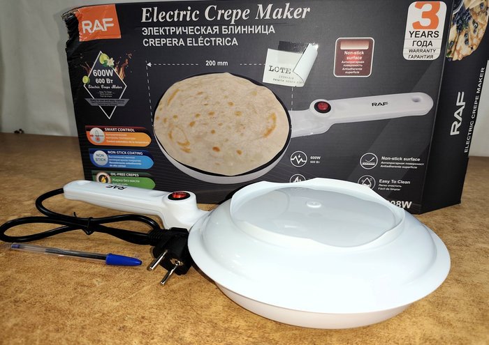 PANQUEQUERA ELÉCTRICA CON PLATO, TERMOSTATO, NUEVO EN CAJA - imagen 2